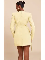 PLT Label Green Tailored Asymmetrical Cut Out Blazer Dress - 2