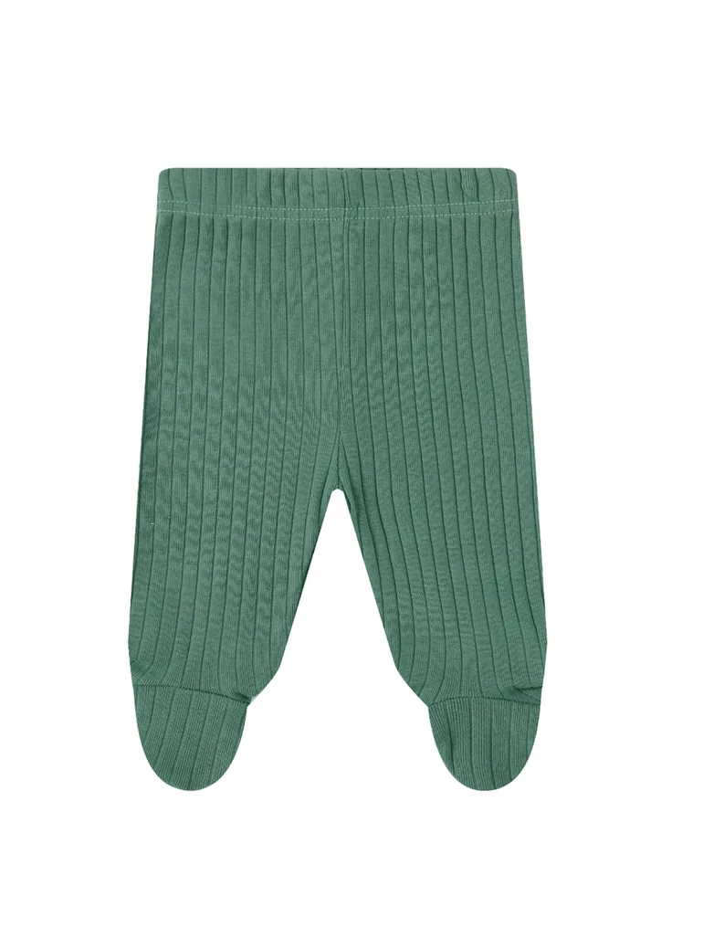3-Piece Ribbed Bodysuit, Footed Pants and Soft Hat Set - 2