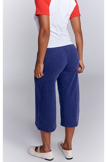 Petite Navy Soft Cotton Wide Leg Capri's product thumbnail 3