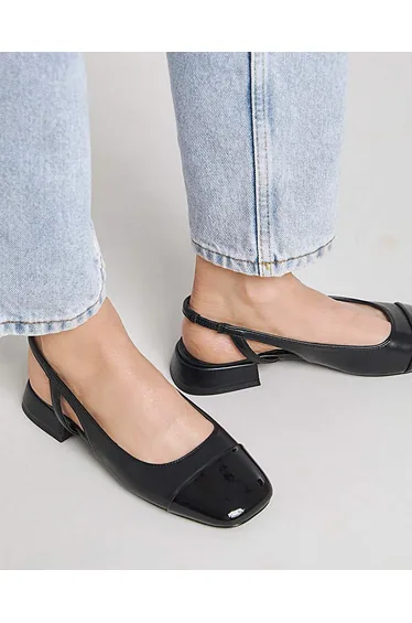 Slingback Toe Cap Shoes Ex Wide Fit