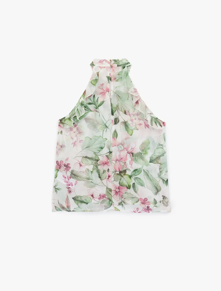 Floral Chiffon Blouse - 1
