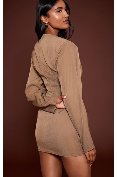 Mocha Woven Batwing Bodycon Dress product thumbnail 2