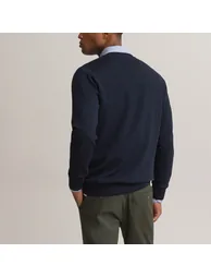 Merino Wool Jumper/Sweater with V-Neck - 3