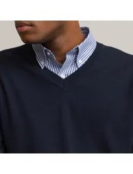 Merino Wool Jumper/Sweater with V-Neck - 2