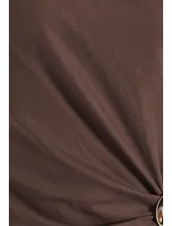 Slant Shoulder Metal Detail Cotton Top and Shorts Set for Weekend Strolls & Cafe Visits - 9