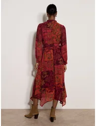 Patchwork Paisley Chiffon Maxi Dress - 2