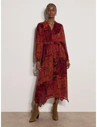 Patchwork Paisley Chiffon Maxi Dress