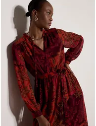 Patchwork Paisley Chiffon Maxi Dress - 6