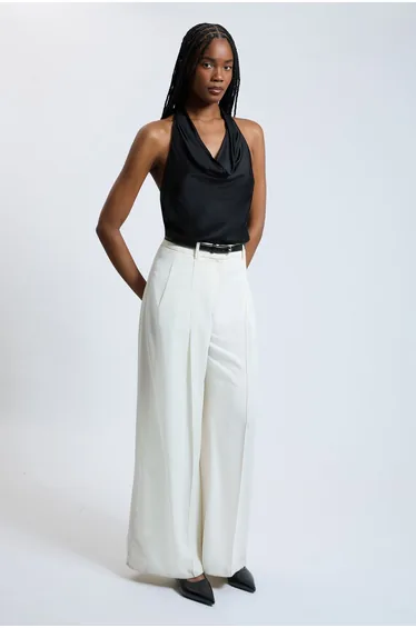 Viscose Satin Cowl Neck Top