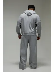 Training Dept Oversized Boxy Piping Hoodie - grey marl - 1