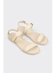 Ecru Leather Women's Sandals - 1