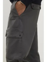 Grey Regular Fit Cargo Trousers - 1