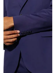 Relaxed Fit Single Breasted Suit Jacket - navy - 2