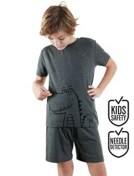 Dinosaur Boy Gray Pajama Set
