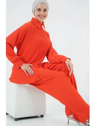 BDART Oversized Textured Two-Piece Coord Set with Shirt Collar - 4