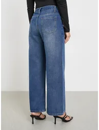 Mid Wash Wide Leg Jeans - 3