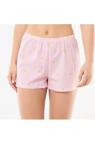 Striped All-Over Print Elasticated Shorts ORANGE