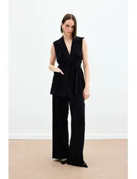 Belted Long Vest