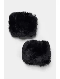 Black Faux Fur Women's Ankle Accessory - 2