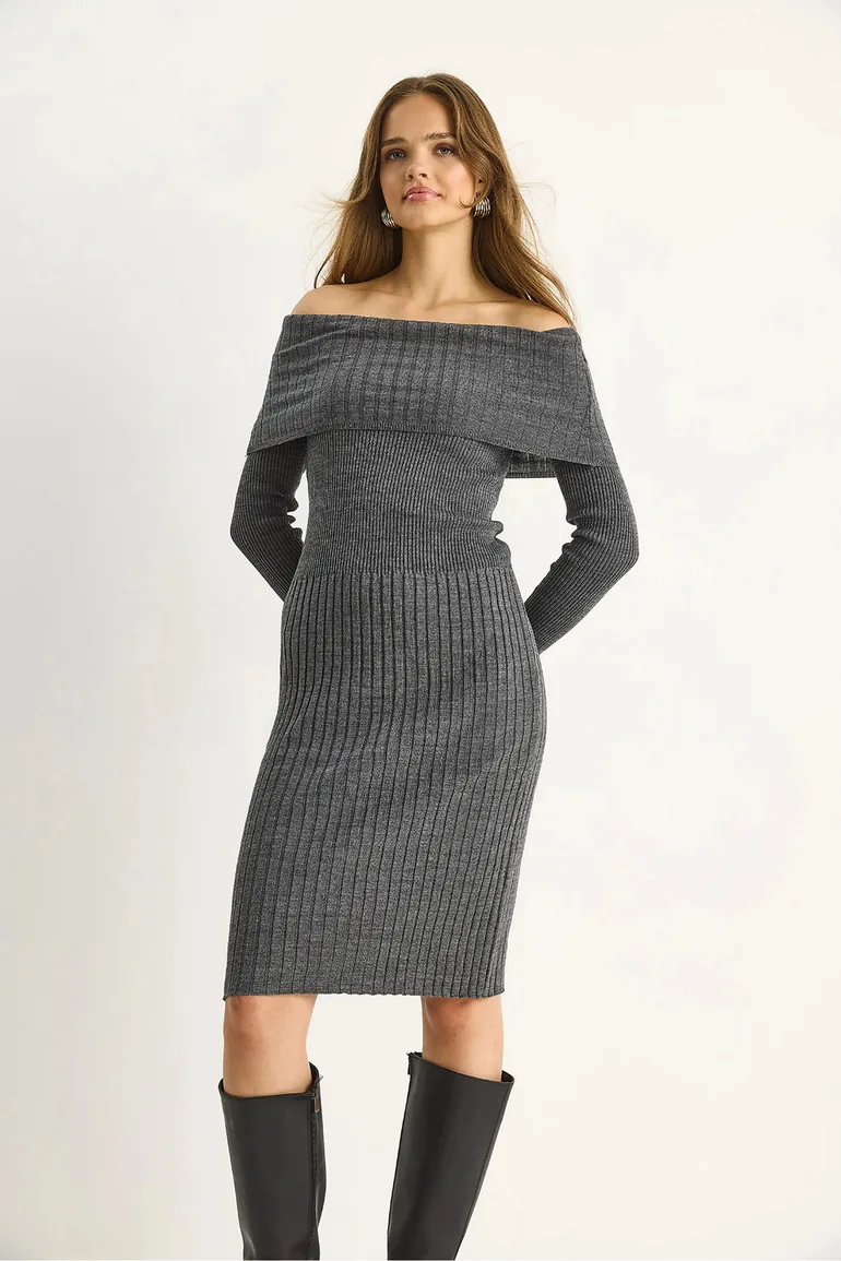 LUCCI Ribbed Midi Dress - 4