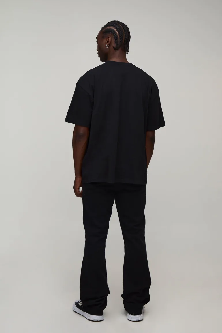 Tall Black Oversized Gothic Dove Over The Seams Print T-Shirt - black - 1
