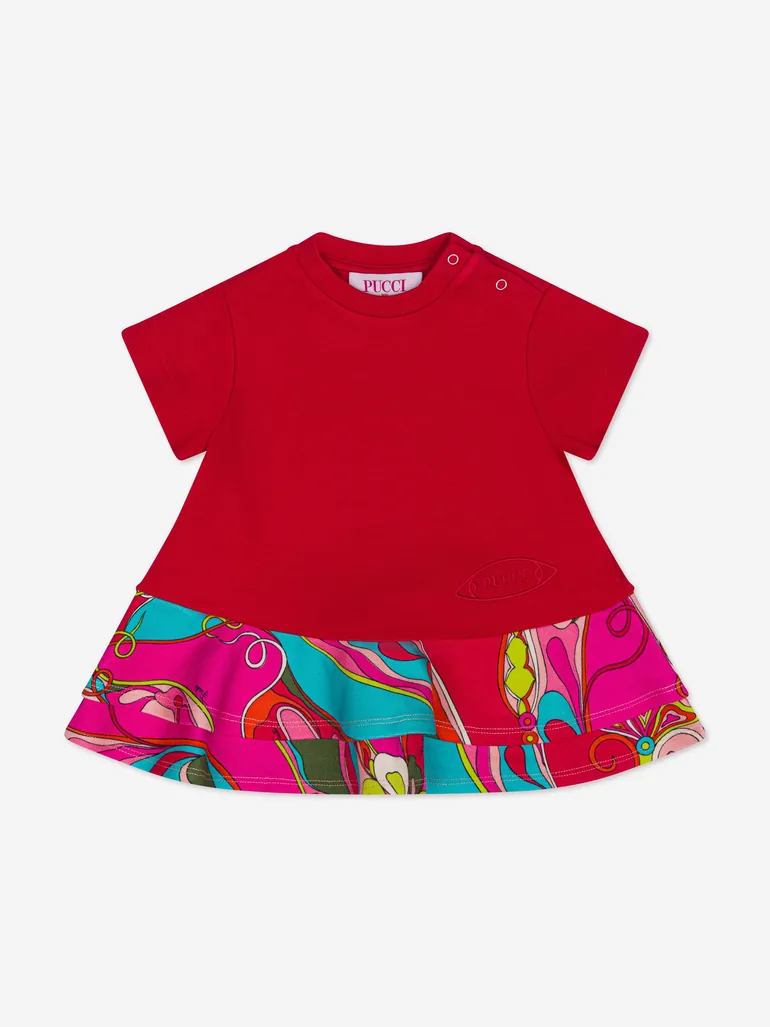 PUCCI Baby Girls Orchidee Print Dress in Red