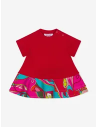 PUCCI Baby Girls Orchidee Print Dress in Red