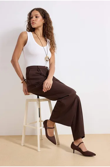 Brown Suede 4.5 cm Women's Classic Heeled Shoes