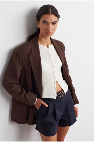 Dilvin Ribbed Button-Front Cardigan product thumbnail 2