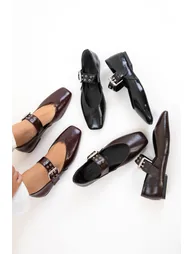 Burgundy Women's Ballerinas - 5