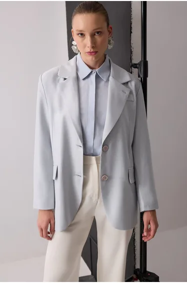 DOUBLE-BREASTED BLAZER JACKET