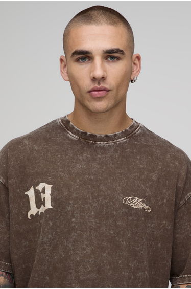 Oversized Scorpion Print T-shirt - medium brown