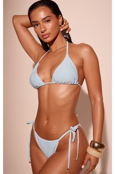Baby Blue Basic Triangle Bikini Top
