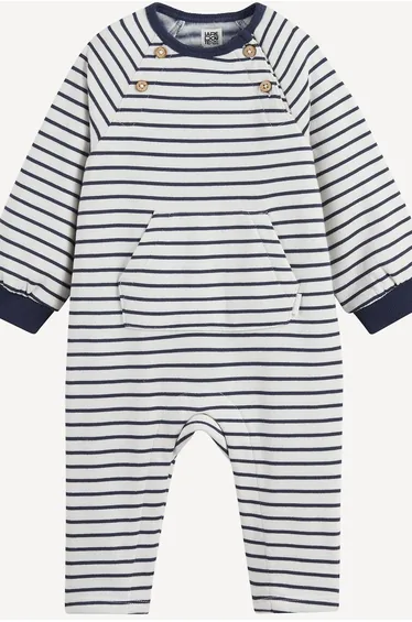 Striped Fleece All-in-One with Pocket