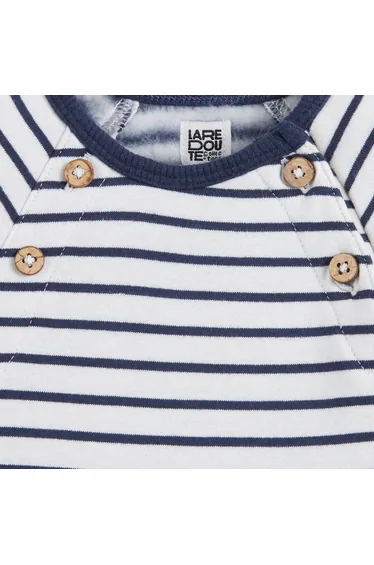 Striped Fleece All-in-One with Pocket