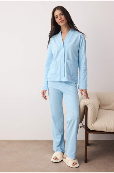Multicolor plain 30/1 openend single jersey knitted pajama set