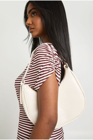 Half Moon Shoulder Bag - ecru