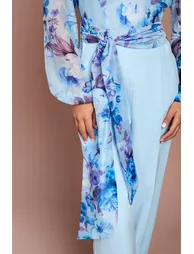 Blouson Sleeve Pintuck Detail Wide Leg Wedding Guest Jumpsuit - 3