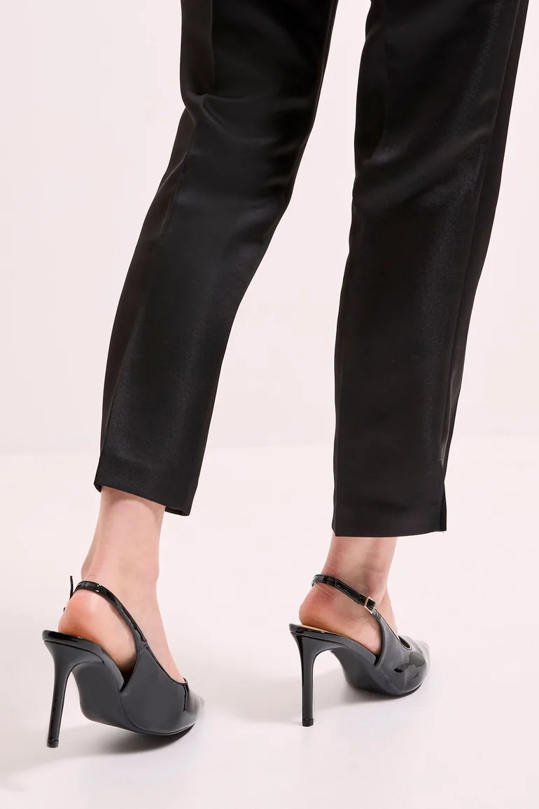 Wide Fit Dash Faux Patent Leather Pointed High Stiletto Heel Court Shoes - 2