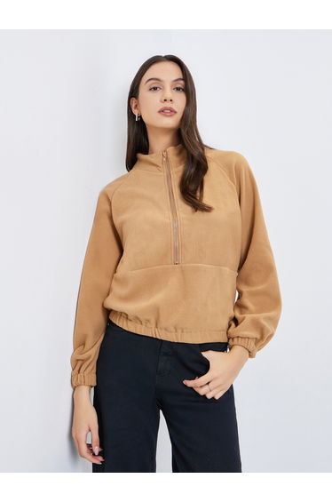 Bronze Fleece Elastic Cuff Sweatshirt