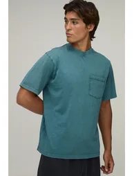 Essential Washed Regular Fit Front Pocket T-Shirt - forest