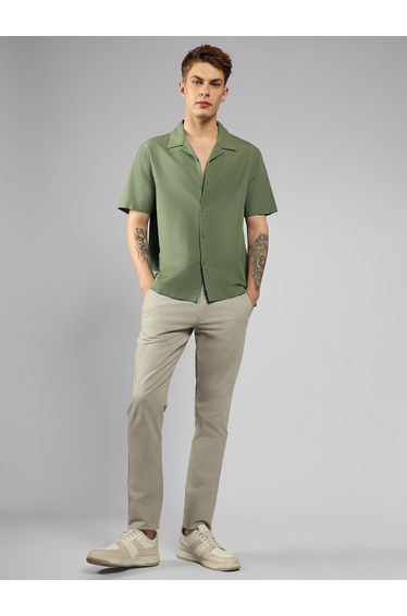 Solid Casual Shirt with Button Placket