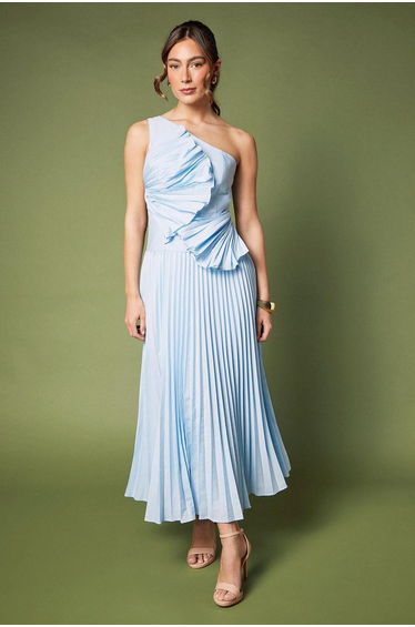 Pleat Fan Bandeau Dress
