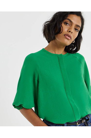 Green Cinch Waist Top