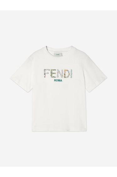 Fendi Girls Logo T-Shirt in White