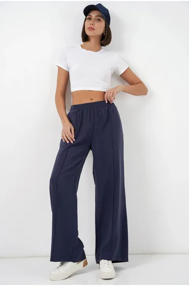 BDART Wide Leg Trousers with Elastic Waist