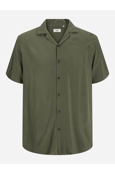 Solid Resort Collar Short Sleeve Shirt