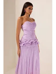 Wiam Pleated Ruffle Maxi Dress i - 3
