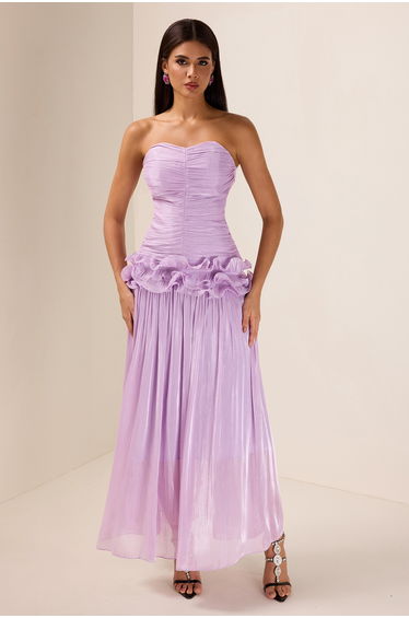 Wiam Pleated Ruffle Maxi Dress i