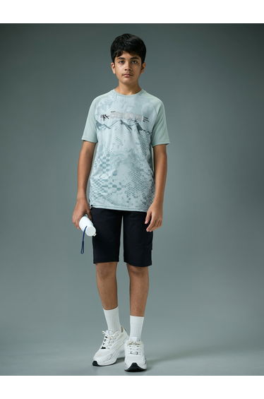 Boys Slim Fit Printed Sports T-Shirt